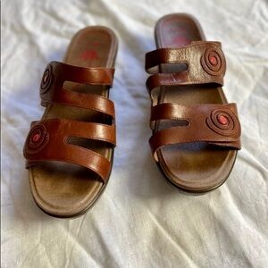 DANSKO Womens Brown leather casual slip on sandal size 42=11.5-12